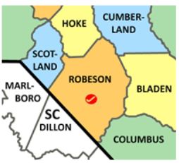 Robeson Co NC county map