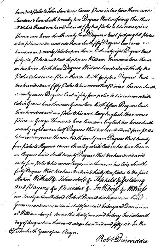 1756 Aug 16 - Land grant Stanley Harris, grantee. Louisa County, Virginia 02
