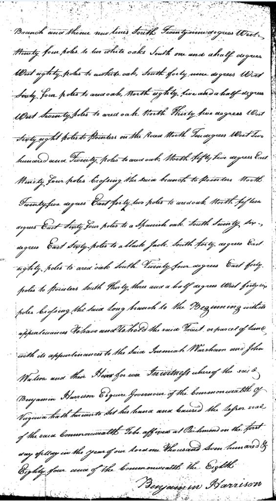 1784 May 1 - Land grant John Watson, grantee. Pittsylvania County, Virginia 02