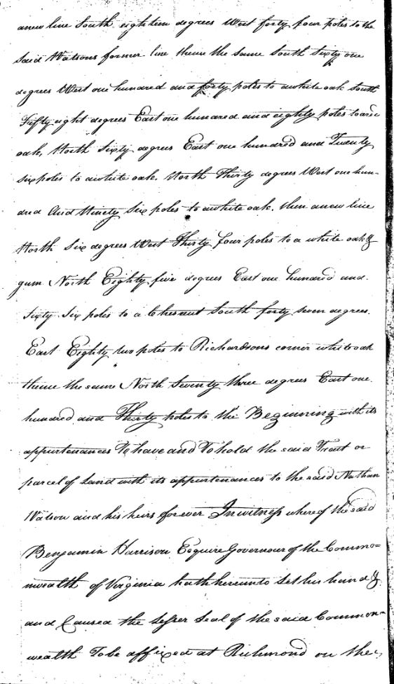 1784 May 1 - Land grant Nathan Watson, grantee. Pittsylvania County, Virginia 03