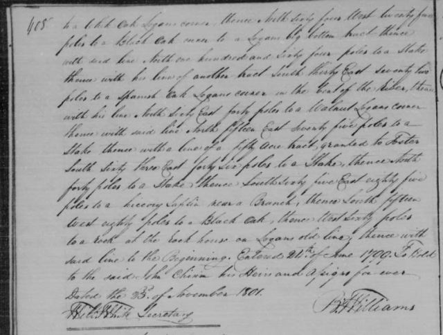 1799 John Chisholm grant in Rutherford Co NC p 04