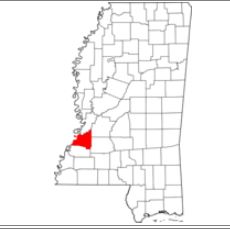 Claiborne Co MS area map