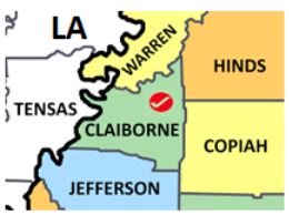 Claiborne Co MS county map