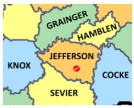 Jefferson County TN county map