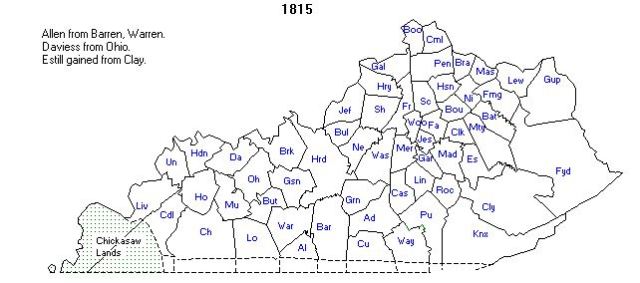 Kentucky Counties in 1815
