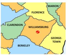 County map of Williamsburg Co SC