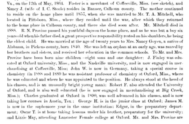Provine Family History in Mississippi p3