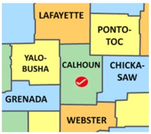 Calhoun Co MS county map